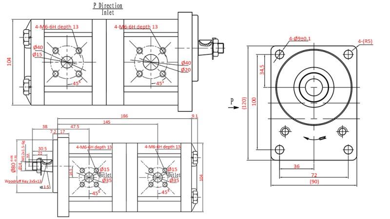 HIDRAULIČNA PUMPA TRAKTOR - 22C16X158/6.3X161 